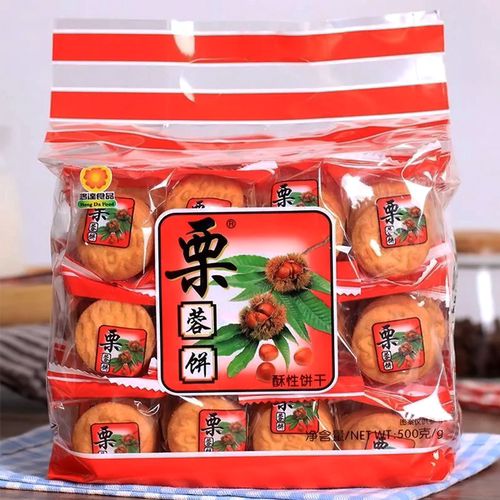 鸿达栗蓉饼香酥栗子味饼干