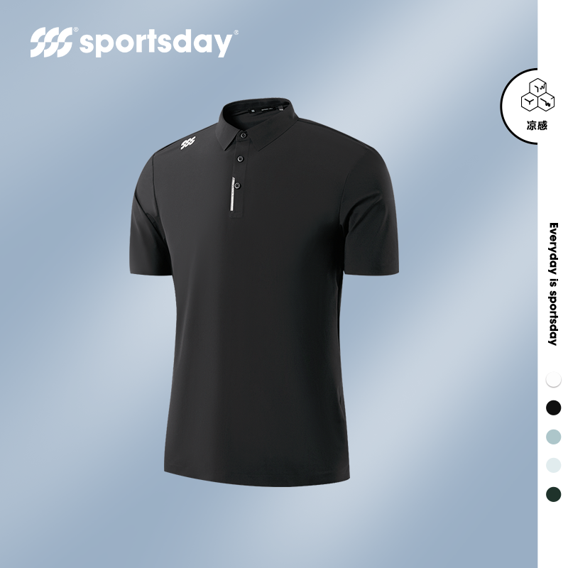 【亲肤舒适】sportsday凉感短袖polo衫23春夏新运动弹力上衣男
