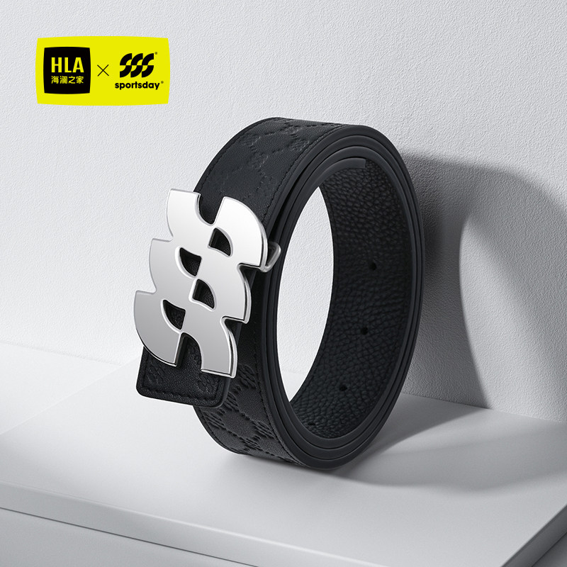 【头层牛皮】sportsday平滑扣腰带男真皮新款皮带商务板扣裤