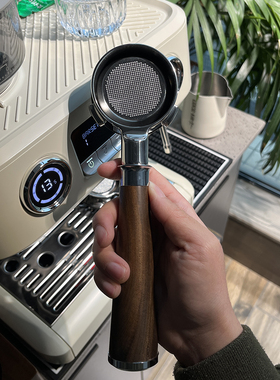 58mm百胜图v1无底手柄带粉碗兼容蝴蝶/vst粉碗304不锈钢木柄把手