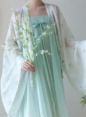 春婉归法门寺披衫齐胸吊带裙汉服汉元素宽松大摆国风春夏