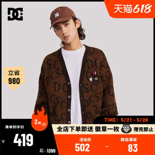 官方正品 春季 个性 DCSHOES 印花针织开衫 潮流复古毛衣男女同款