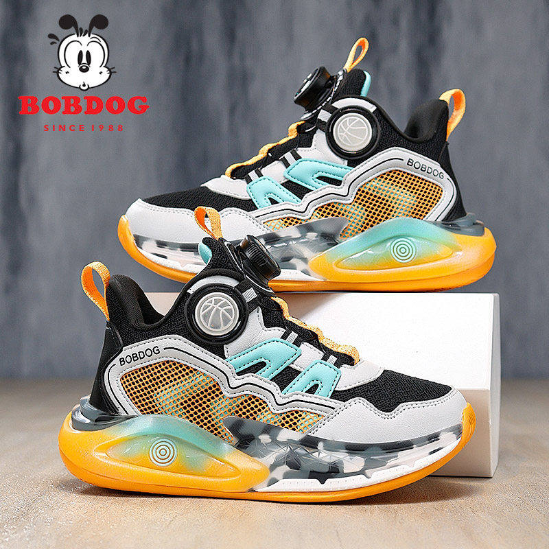 巴布豆儿童篮球鞋男童网面透气运动鞋2026春秋新款耐磨防滑中大童