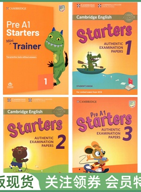 剑桥少儿英语等级考试全真试题 Cambridge PreA1 Starters Mini Trainer with Authentic Papers 123 一级真题4册11套带小程序资源