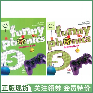 Level 赠音频 五级学生用书练习册带互动光盘 Activity Funny Phonics Book Student MM少儿自然拼读教材 with and