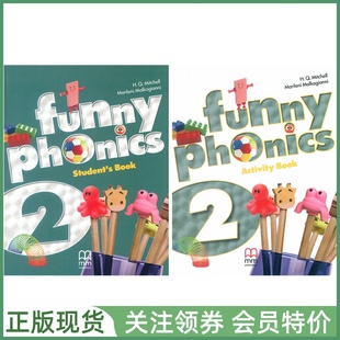 Level 赠音频 二级学生用书练习册带互动光盘 Activity Funny Phonics Book Student MM少儿自然拼读教材 with and