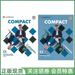 剑桥CAE考试备考教材 Compact Advanced Student's Book and Workbook with Digital 学生用书练习册 带小程序资源 二版 通用证书