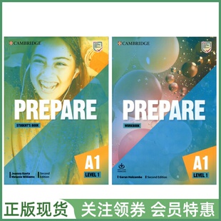剑桥证书考试备考教材 Prepare A1 Level 1 Student's Book and Workbook Second Edition 一级学生用书练习册 cambridge