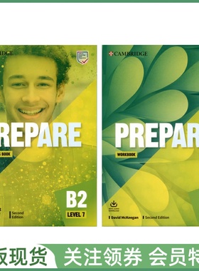 剑桥证书考试备考教材 Prepare B2 Level 7 Student's Book and Workbook Second Edition 七级学生用书练习册 cambridge