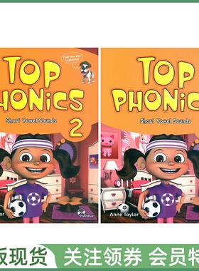 Seed Learing少儿英语拼读教材 Top Phonics 2 Student Book and Workbook Short Vowel Sounds 二级学生用书练习册