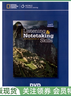国家地理学习听力与速记技能训练教材 Listening & Notetaking Skills Level 1 DVD 一级视频光盘 ngl