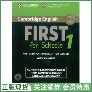 剑桥证书考试真题集 Cambridge Examination Papers First for Schools 1 for Exam 2015 with Answers FCE青少校园版一册带答案