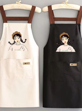 新款围裙定制家用做厨房印字防水防油工作服餐饮上班可爱围腰golo