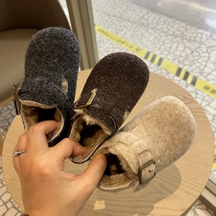 2025冬季新款儿童加厚保暖勃肯鞋小童宝宝软底大棉鞋男童女童棉鞋