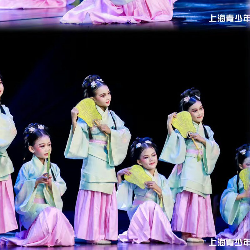 新款汉唐舞蹈橘颂演出服少儿古典舞民族中国风表演服礼仪之邦服装