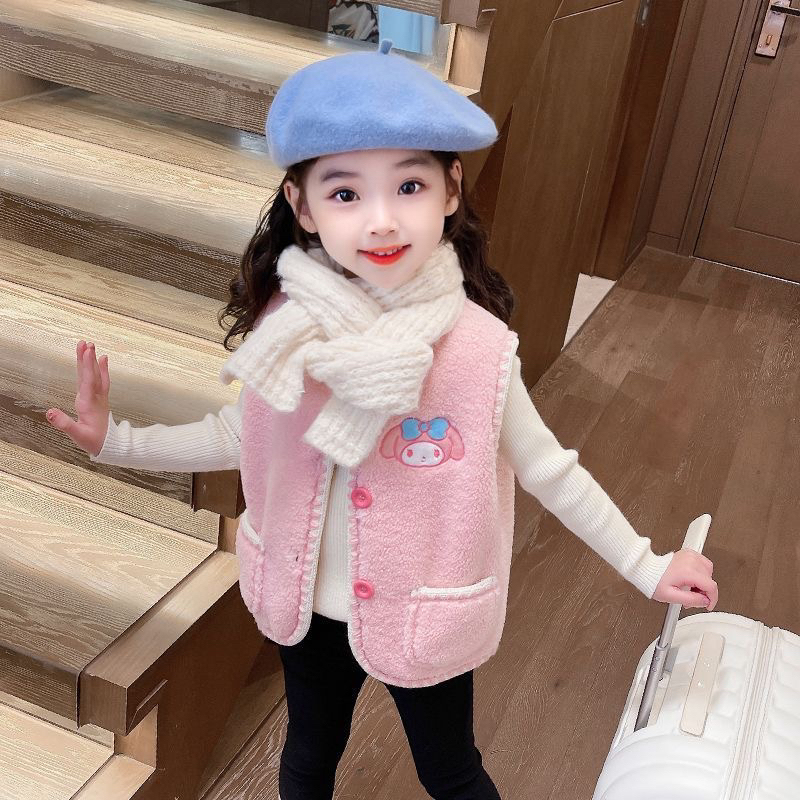 女童马甲秋冬款2024新款儿童洋气外穿背心宝宝冬装加绒保暖坎肩潮