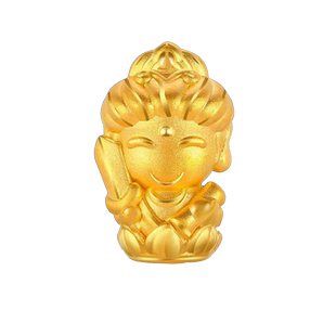 黄金守护神手链999足金虚空藏文殊菩萨十二生肖属兔本命年红手绳