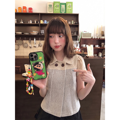 波点娃娃领短袖衬衫女款夏季韩系