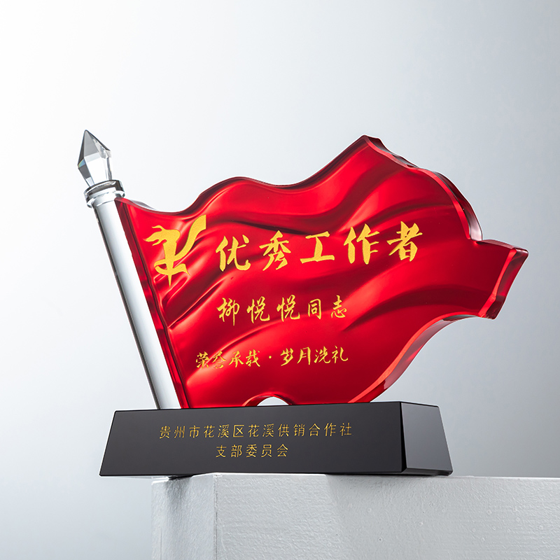 优秀党员奖杯定制表彰活动党支部先进集体党务工作者纪念水晶奖品