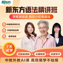 新东方语法精讲班小学初中高中英语语法专项课包含小学语法练习中外教AI结合练就语法思维