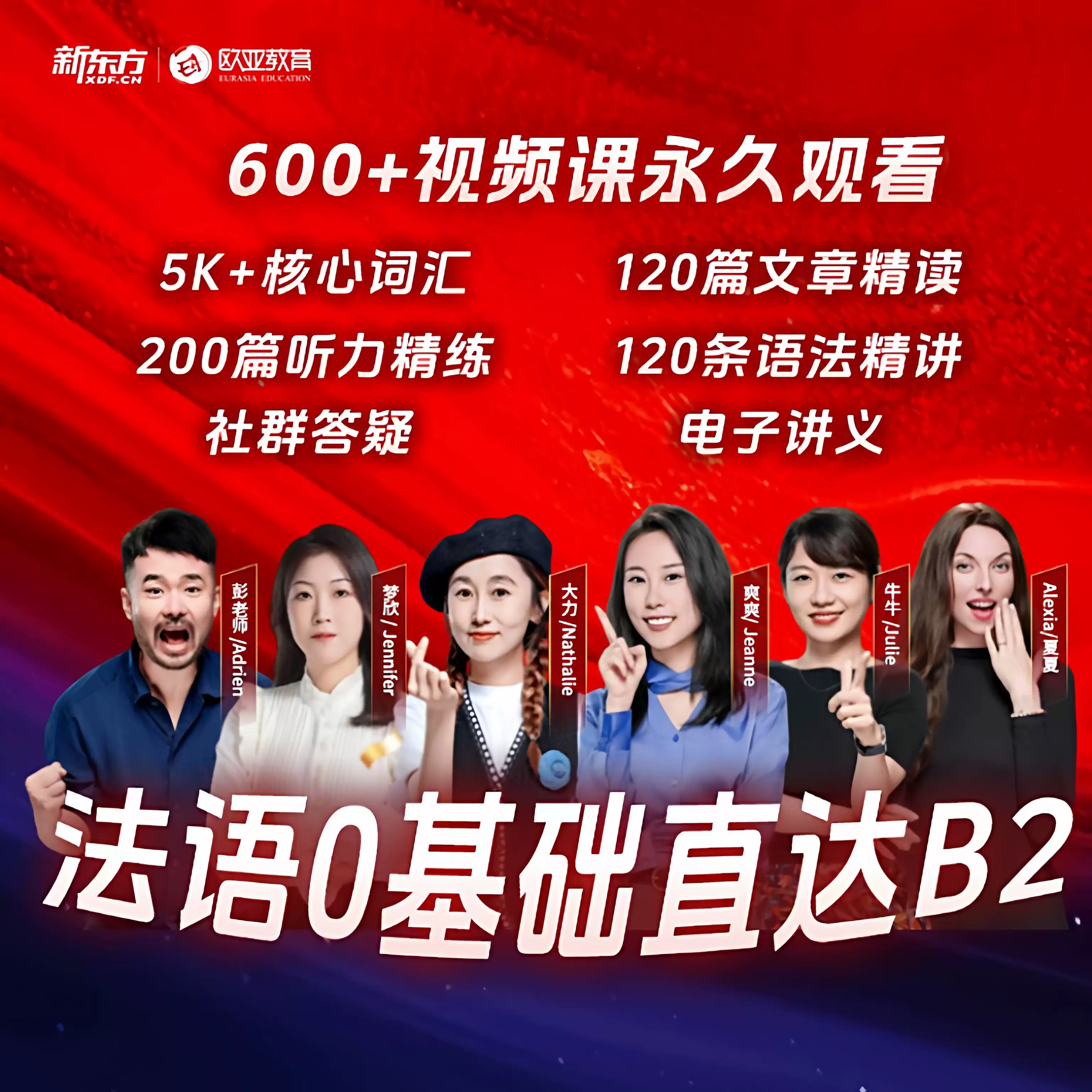 新东方法语网课一对一辅导零基础学A1/A2/B1/B2学习视频教程资料