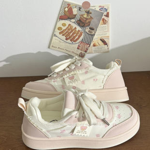 Trends！美拉德小熊复古厚底德训板鞋女款百搭泡芙小粉鞋子运动鞋