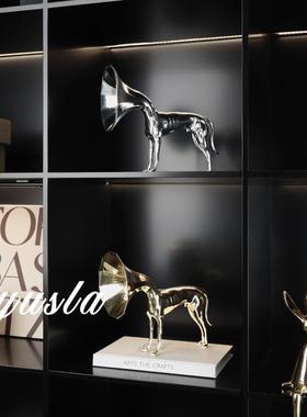 现代简约动物客厅玄关柜电视柜样板间别墅书房柜摆件摆设软装饰品