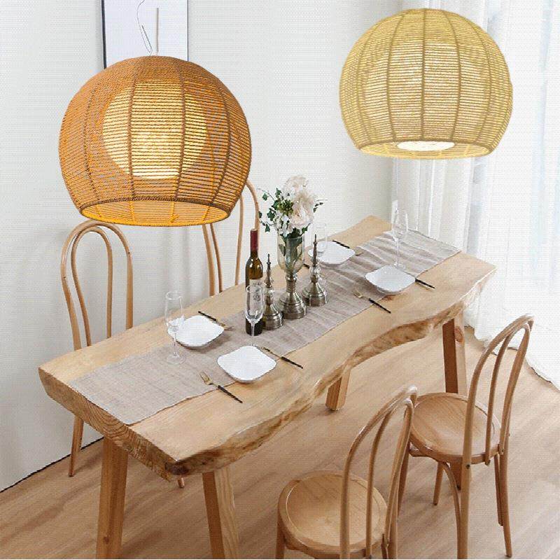 日式田园藤编艺术麻绳吊灯餐厅酒吧民宿客厅手工编织灯,家装灯饰光源,智能吊灯,淘宝优惠券,粉丝福利购,淘宝优惠卷