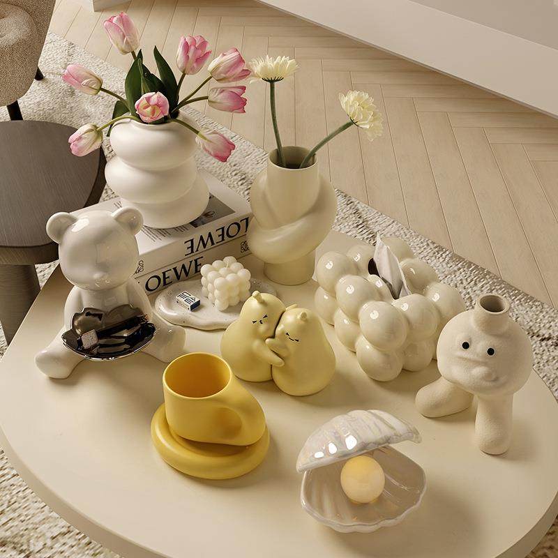 贝汉美高级感陶瓷装饰花瓶摆件创意新家居玄关客厅桌面装饰品摆件,橡塑材料及制品,工业陶瓷,淘宝优惠券,粉丝福利购,淘宝优惠卷