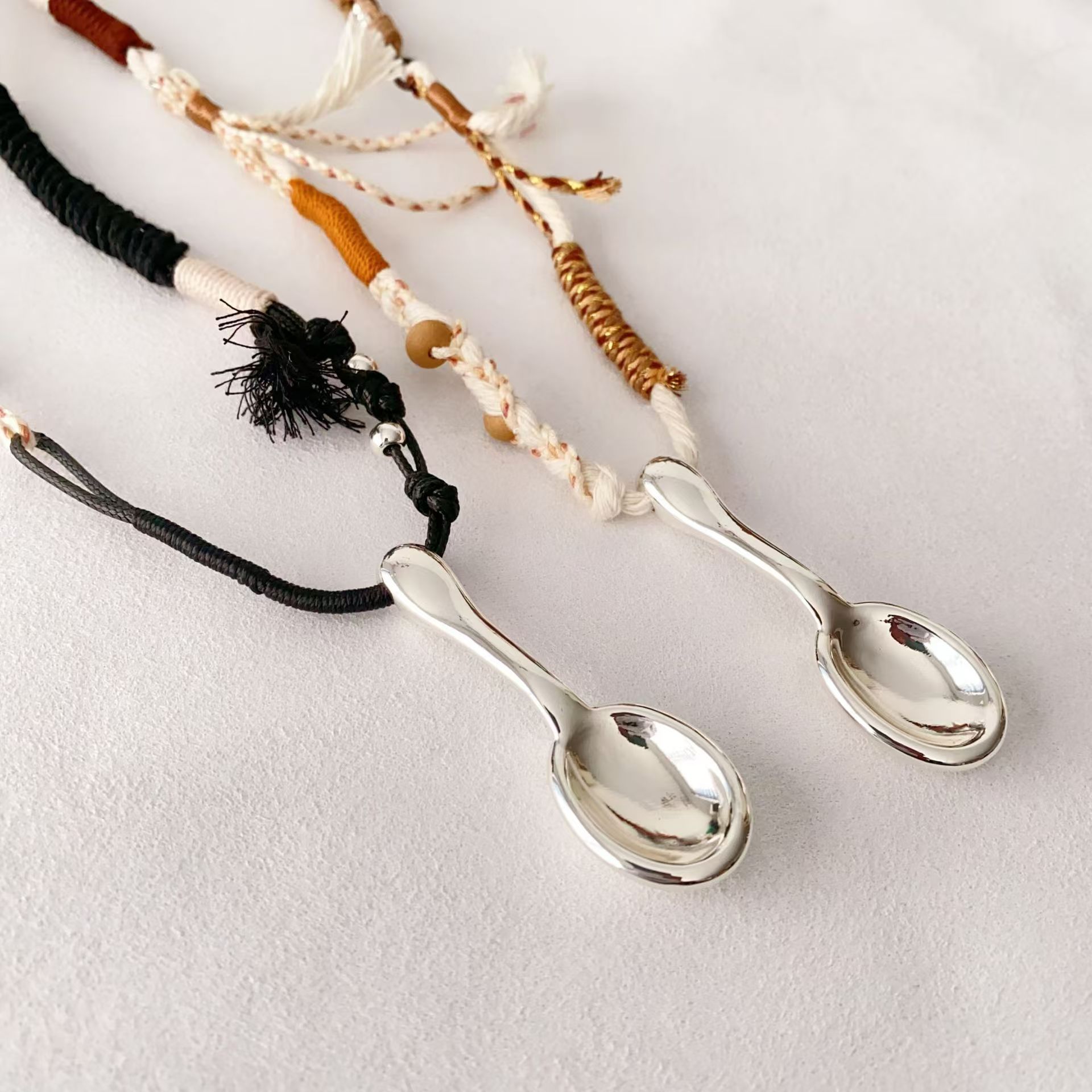 英国coopkoop王鹤棣编绳勺子项链铜镀银小众设计个性独特设计感