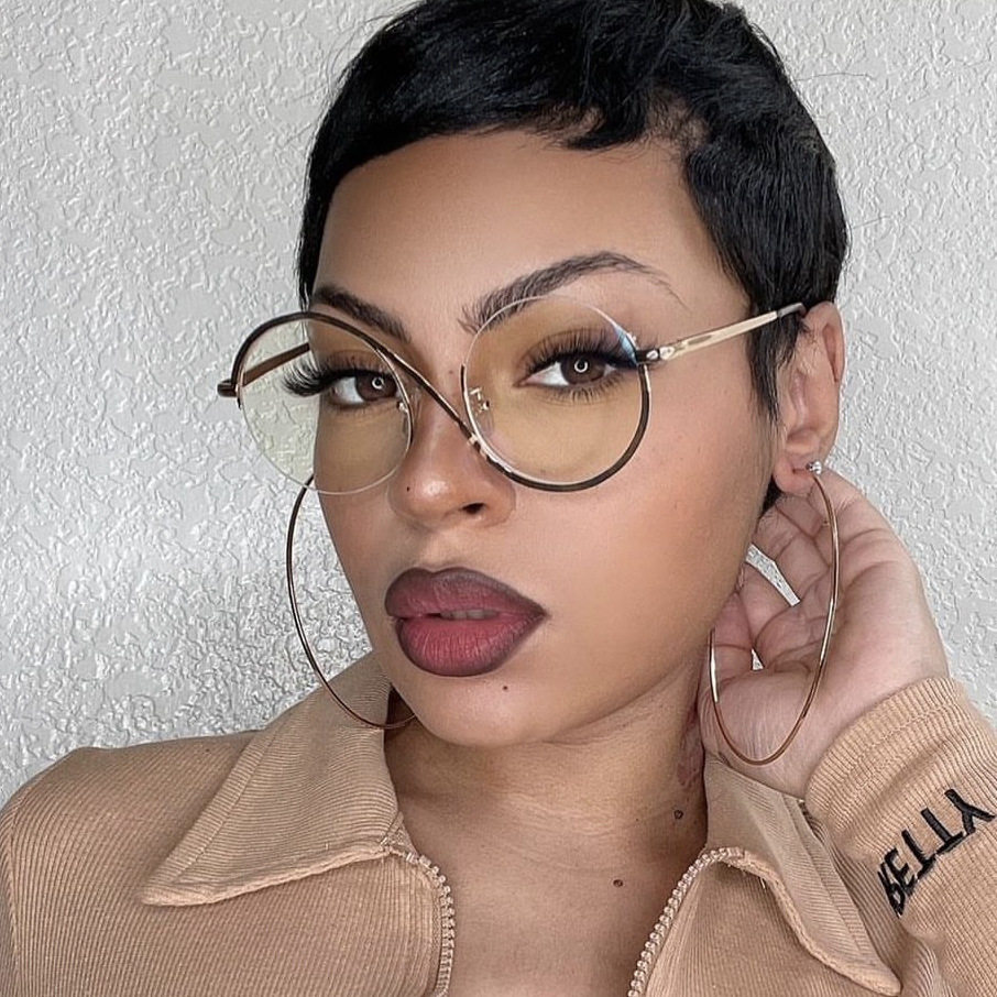 英国coopkoops不对称平光镜ins欧美防蓝光眼镜框新款金属半框