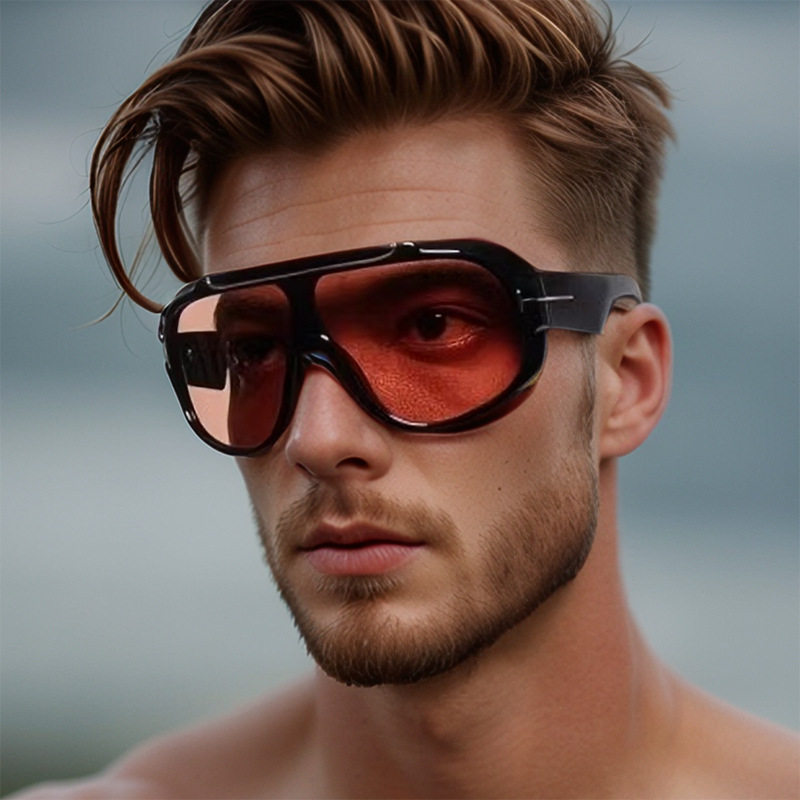 英国coopkoop新款大框连体太阳眼镜方形男士潮流墨镜时尚穿搭