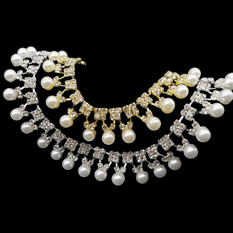 珍珠吊坠流苏水钻链条