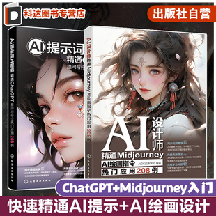提问与行业热门应用208例 精通ChatGPT AI设计师 精通Midjourney AI入门学习赠视频 2册 AI绘画指令热门应用208例 AI提示词工程师