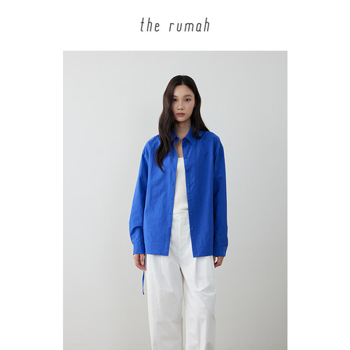 therumah克莱因蓝抽绳衬衫