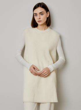 折扣特惠 the rumah Jolie圆领针织白色背心羊毛背心裙女作家毛衣