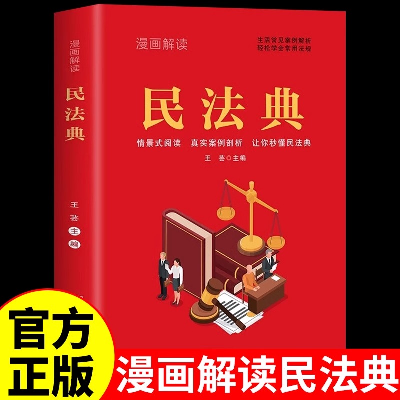 漫画解读民法典 法律常识一本全理解与适用法律书籍解读及相关司法解释汇编宪法社会生活中常见普遍法律典型案例民法典及司法解释