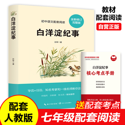 白洋淀纪事孙犁著七年级上册必读课外书人教版语文课外拓展阅读文学名著故事初中短篇小说散文读物完整版