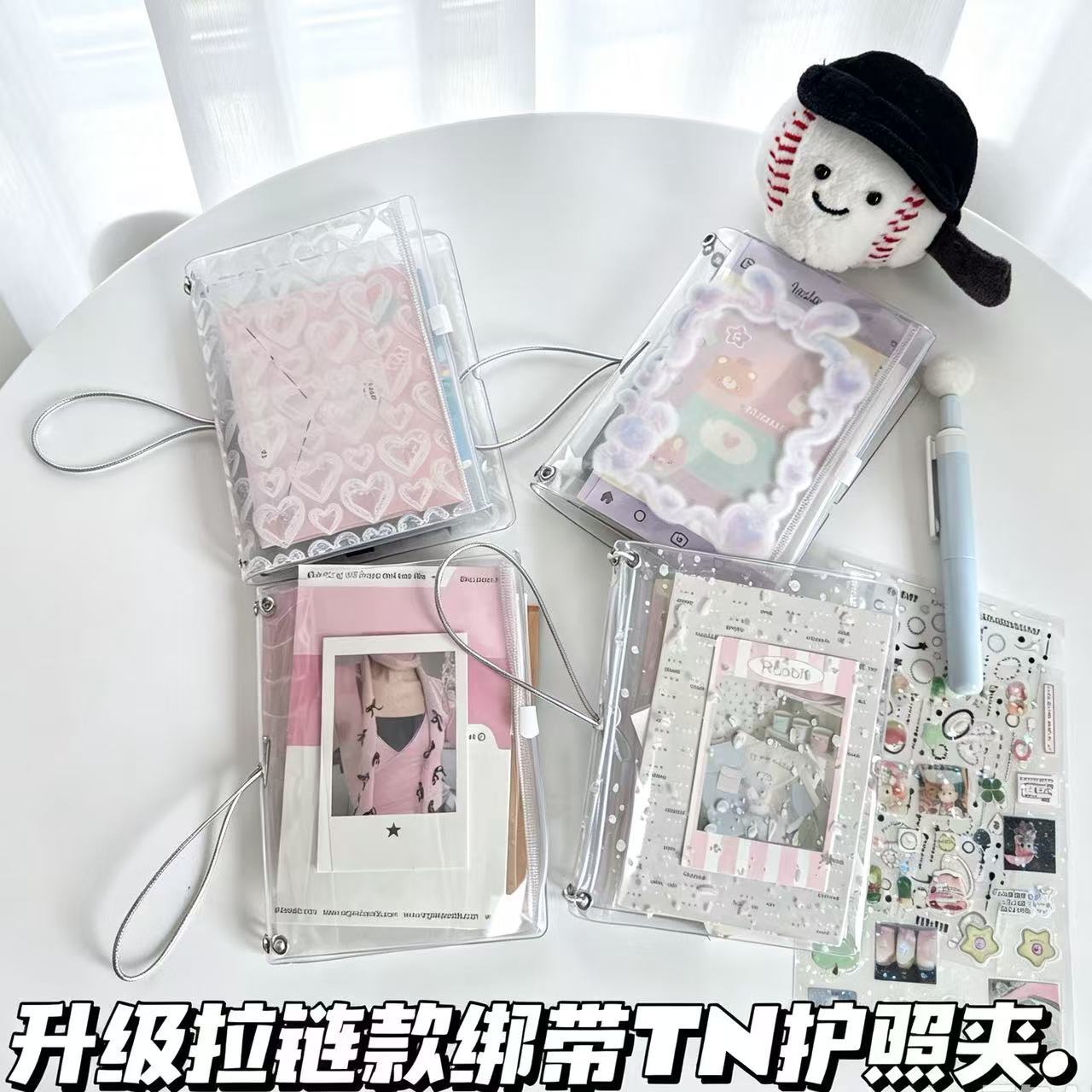 韩系ins誓言波点痛窗护照夹小众高颜值旅行可携式证件收纳卡包咕