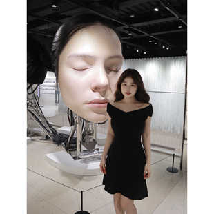 圆圆媛er S曲线2.0秒变蚂蚁腰 黑色针织连衣裙女气质显瘦2024夏季