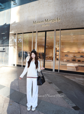 圆圆媛er 绝了！版型ju好穿 软牛仔阔腿休闲直筒微喇显瘦白色裤子