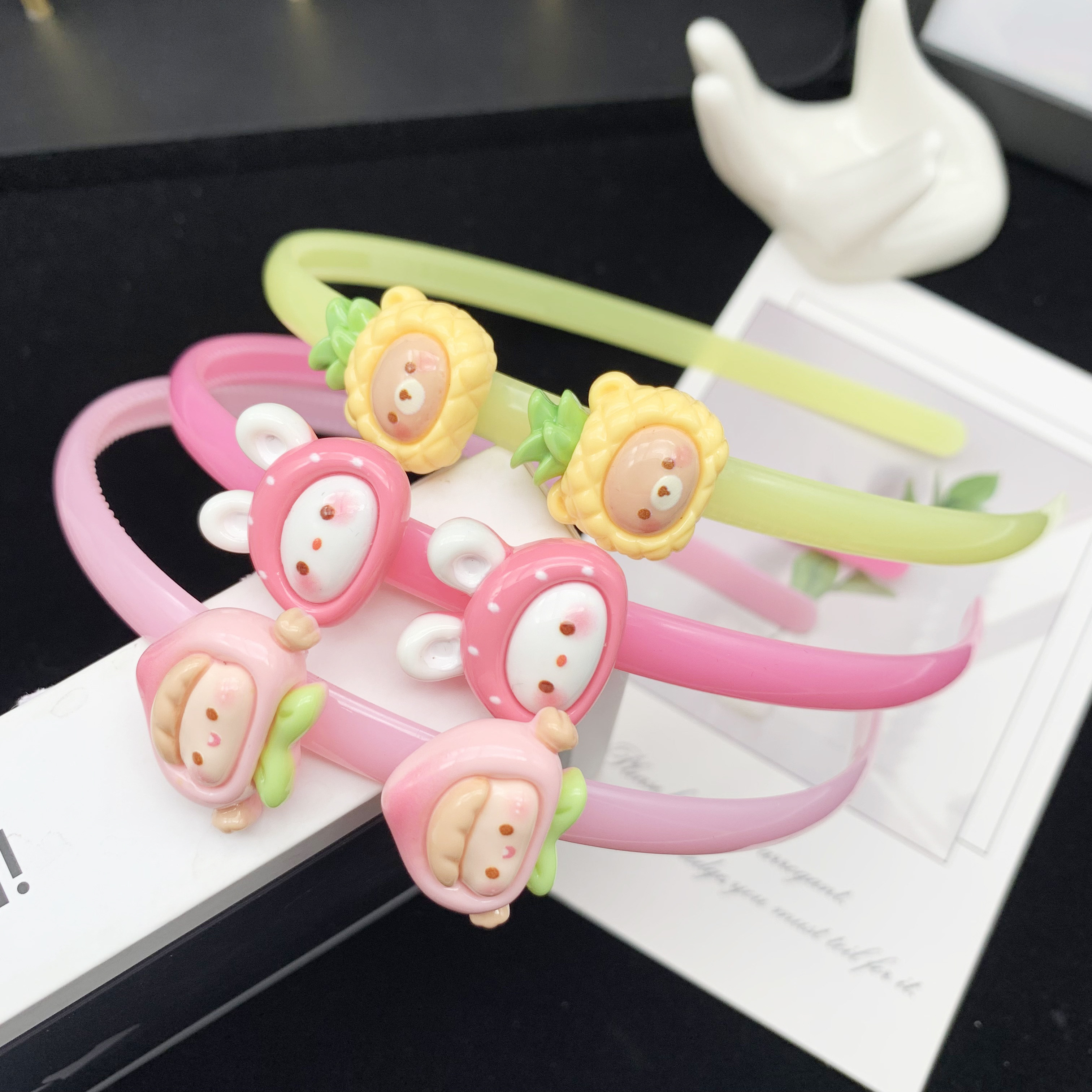 新款儿童卡通发箍糖果色带齿防滑小女孩头箍甜美不伤发公主发饰品