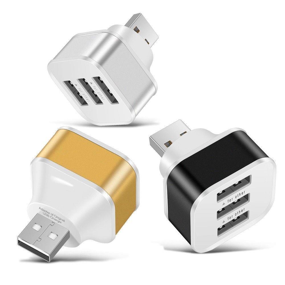 usb扩展器车载充电器三合一夜光ubs多用插座车用便携拓展转换接头