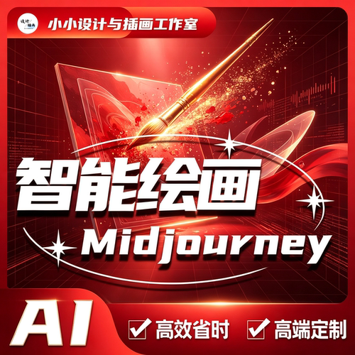 ai代出图电商设计mj画图视频制作直播背景插画海报ip文案图片生成