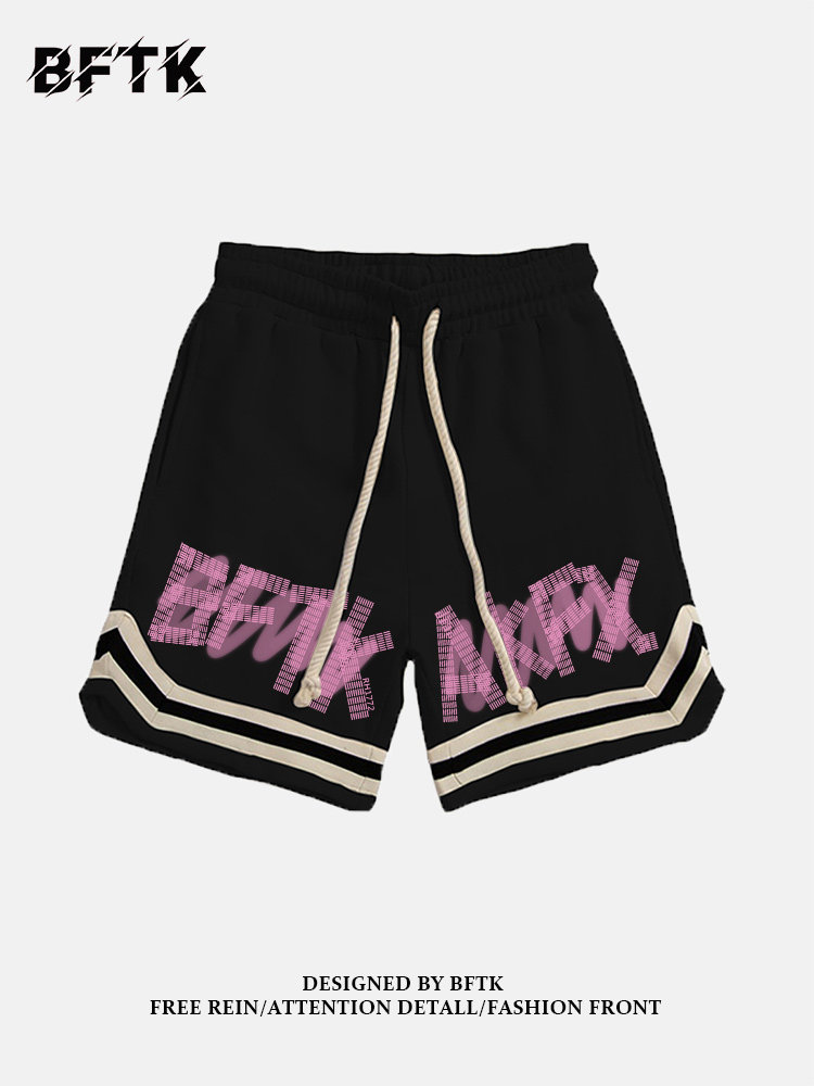 미국 트렌디한 하이 스트리트 드로스트링 스포츠 남성 반바지 여름 2024 새로운 스타일 다용도 캐주얼 스트레이트 레그 5점 바지