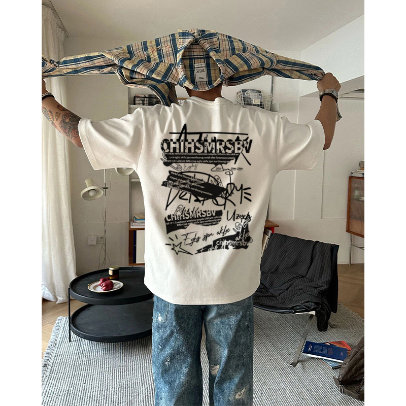 美式潮牌vintage重磅纯棉短袖男