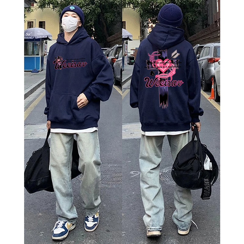 美式秋冬季长袖连帽卫衣