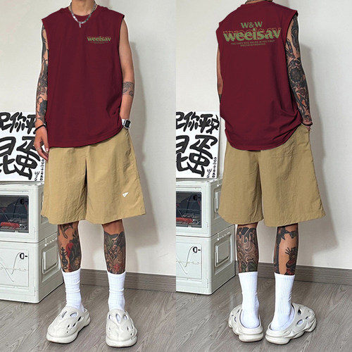 简约外穿无袖背心男款夏季纯棉