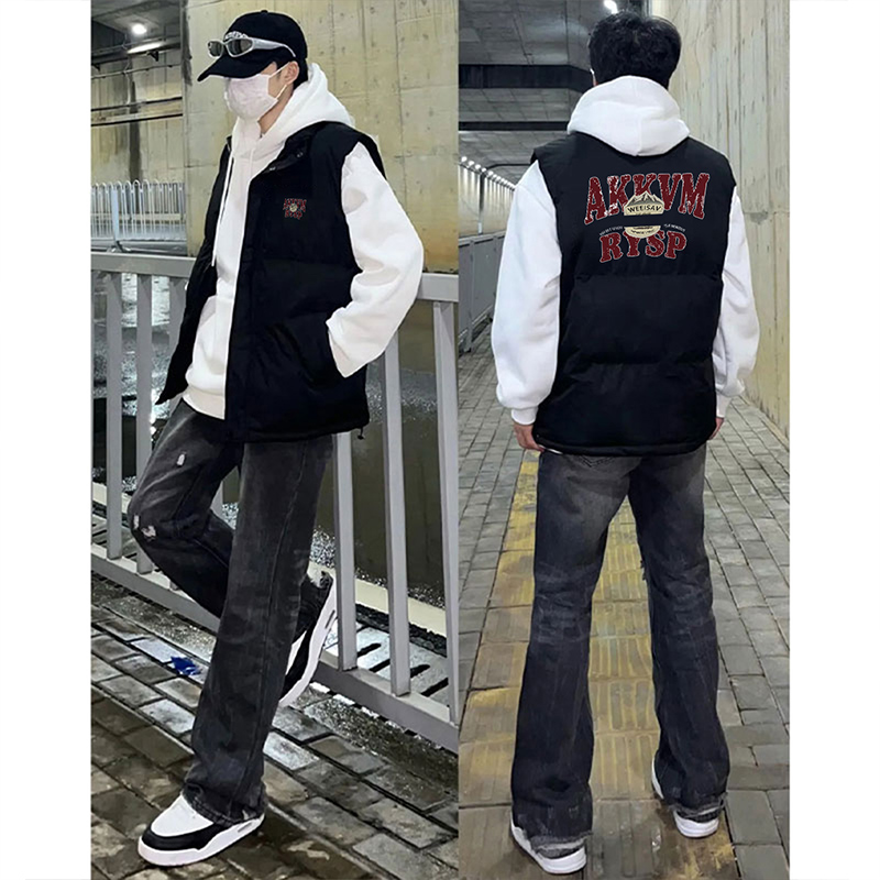 vintage潮牌美式宽松立领马甲