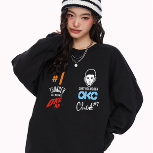 霍姆格伦雷霆圆领卫衣长袖篮球衣服切特7号Holmgren百搭宽松上衣